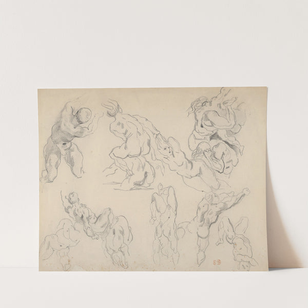 Figure Studies after Rubens’s ‘Fall of the Rebel Angels’ (ca. 1820–22) by Eugène Delacroix