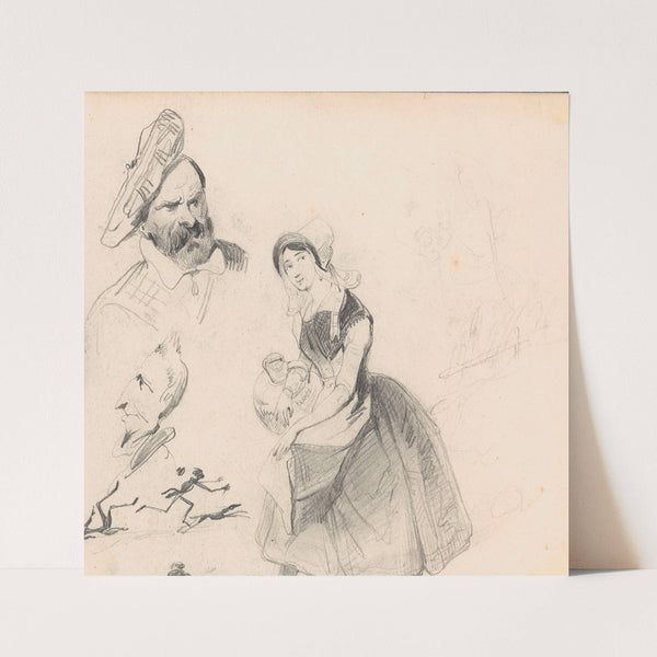 Figure Studies and Caricatures by Nicaise De Keyser