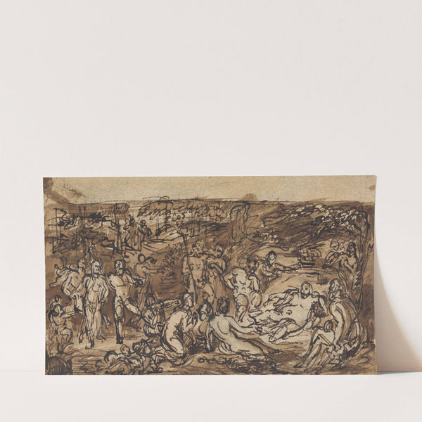 Figure Studies of a Group of People in a Wooded Clearing by Robert Smirke