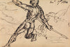 Figure Studies of a Nude Male with Spear