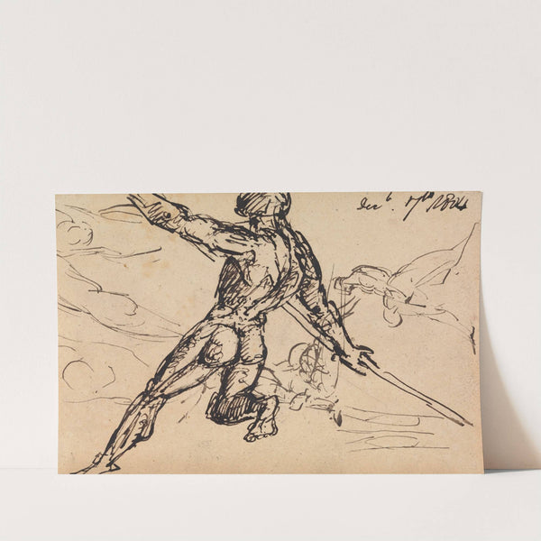 Figure Studies of a Nude Male with Spear by Benjamin Robert Haydon