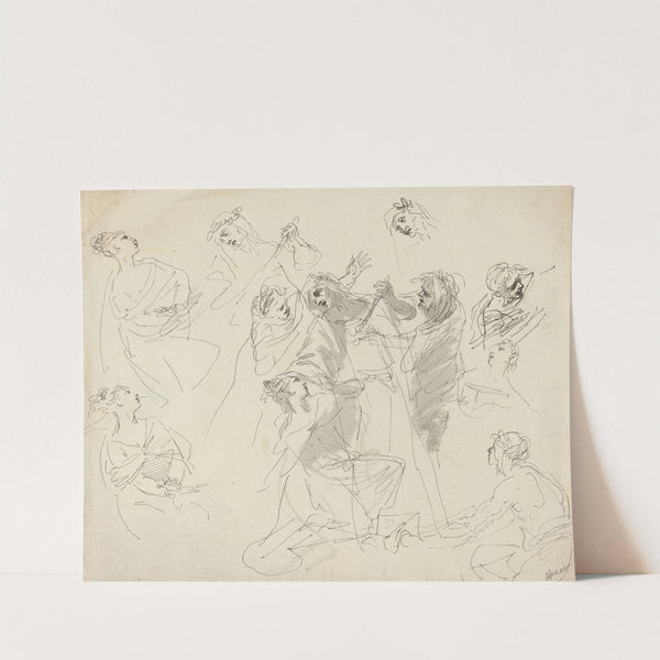 Figure Studies (recto) by Giovanni Battista Cipriani