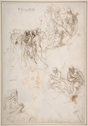 Figure Studies; The Arrest of Christ, Christ and the Canaanite Woman, Seated Male Figures, and Head of a Child