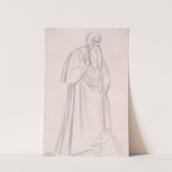 Figure Study after Andrea di Bonaiuto, S. Maria Novella, Florence by Jean-Hippolyte Flandrin