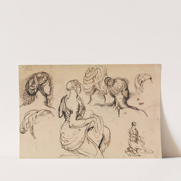 Figure Study of Women and Their Hairstyles by Benjamin Robert Haydon