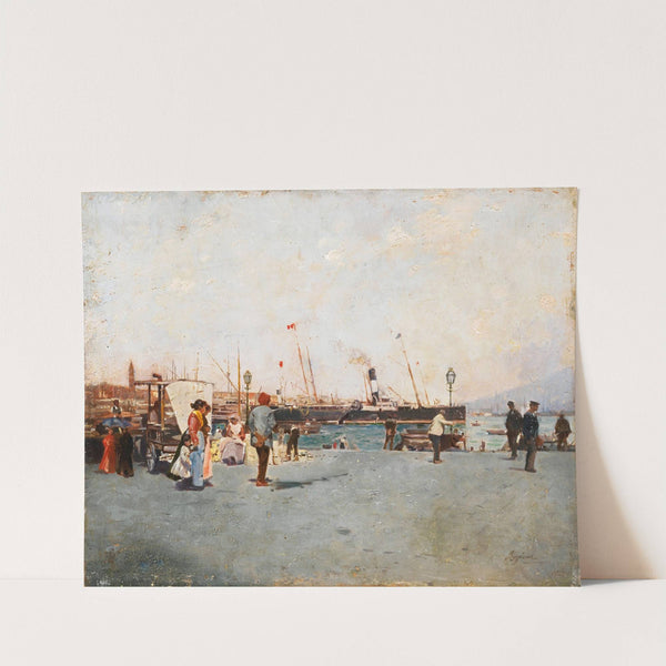 Figure sul molo di Napoli (Figures on the Pier of Naples), by Raffaele Ragione