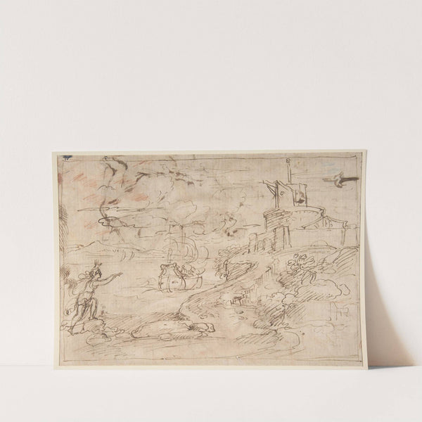 Figure Waving to Departing Ship by Giuseppe Passeri