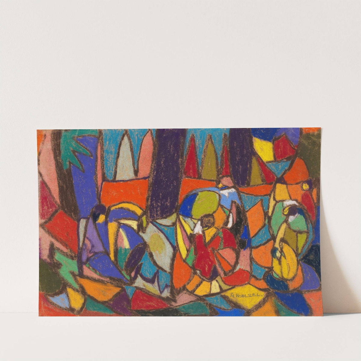 Figuren in Landschaft (1928) by Adolf Hölzel