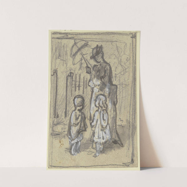 Figurenskizze; Dame und zwei Kinder by Philipp Rumpf