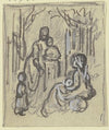 Figurenskizze; Frauen und Mädchen im Walde