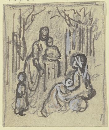 Figurenskizze; Frauen und Mädchen im Walde
