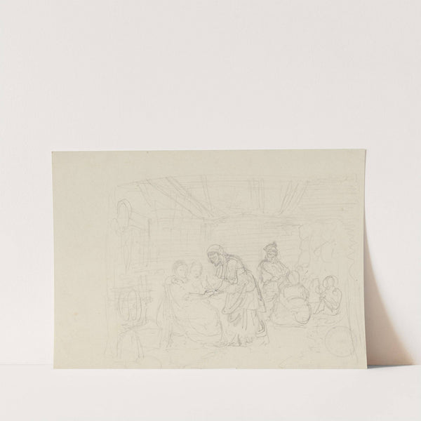 Figurer i bondeinteriør by Adolph Tidemand