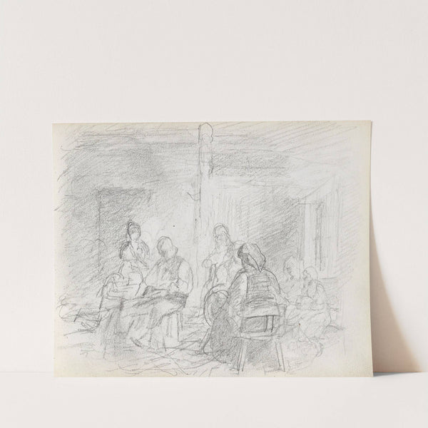 Figurer i interiør (between 1865 - 1872) by Adolph Tidemand