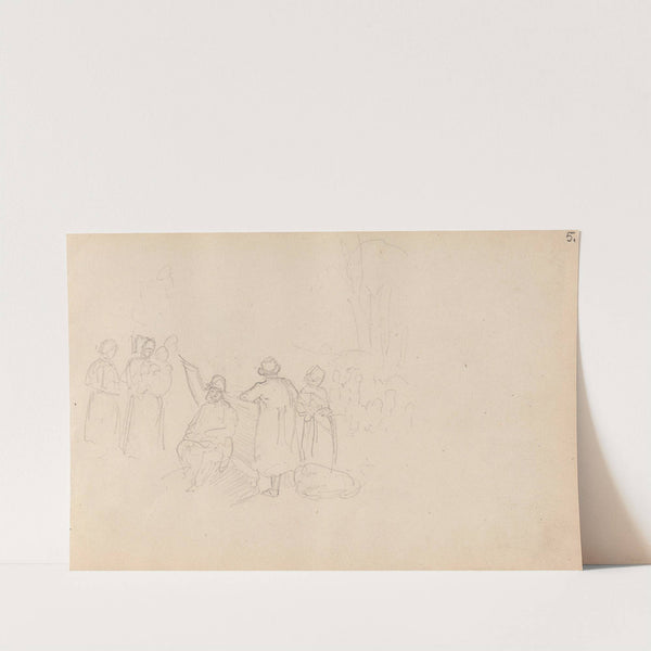 Figurer ved en båt (1852) by Adolph Tidemand
