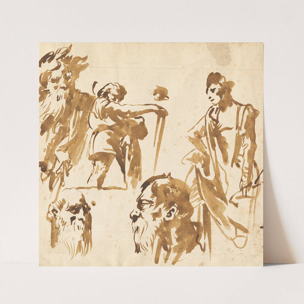 Figures and Faces (c. 1750) by Giovanni Domenico Tiepolo