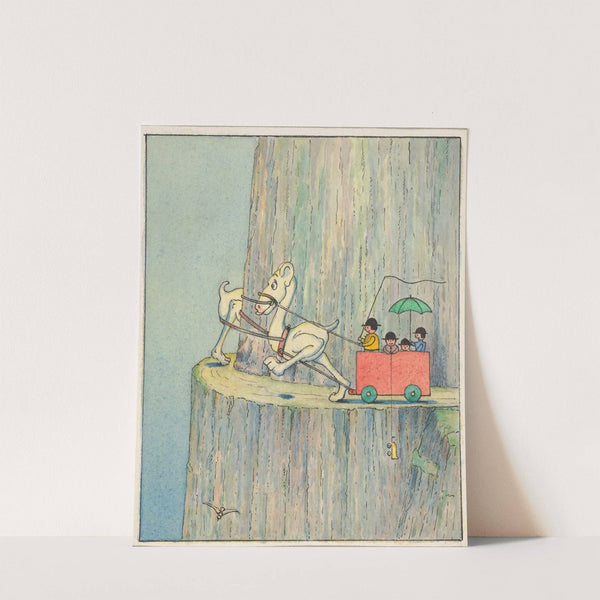 Figures Ascending a Cliff Road by Herbert Crowley