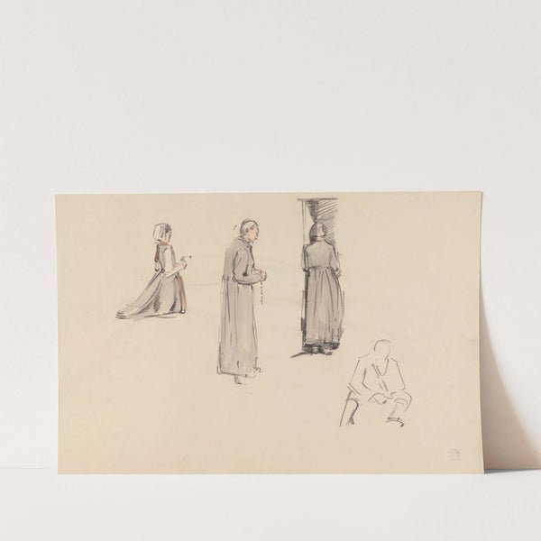 Figures at Mass, Poland by Robert Polhill Bevan