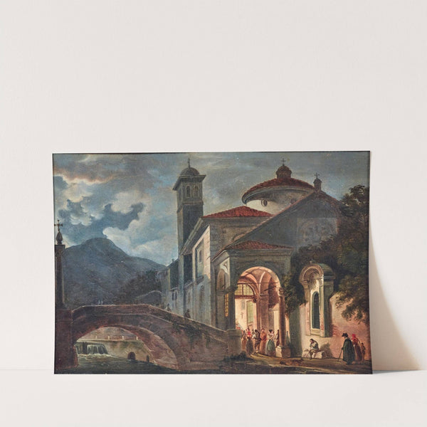 Figures at the Entrance to a Church by Giovanni Migliara