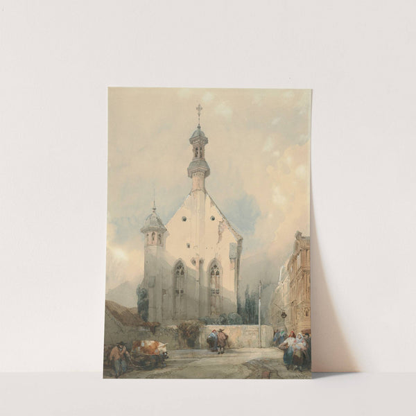 Figures by a church in Mainz, Germany (1831) by David Roberts