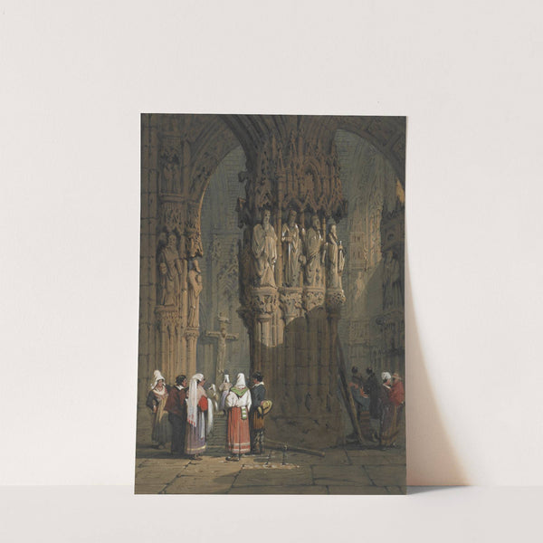 Figures, cathedral interior by Samuel Prout