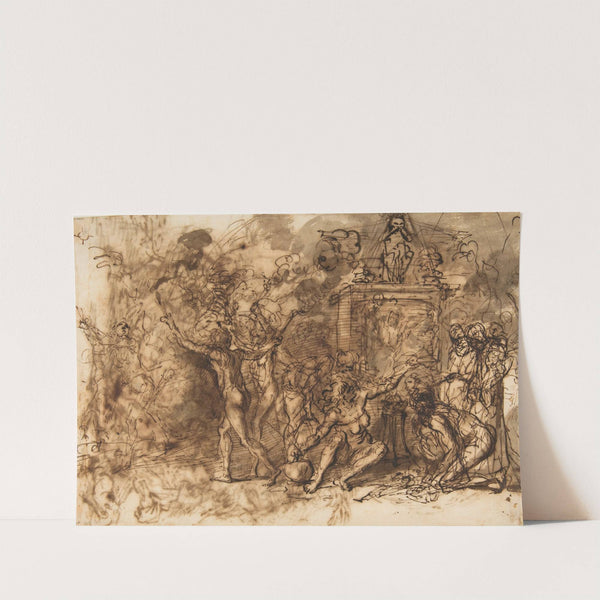 Figures Gathered around a tree by Salvator Rosa