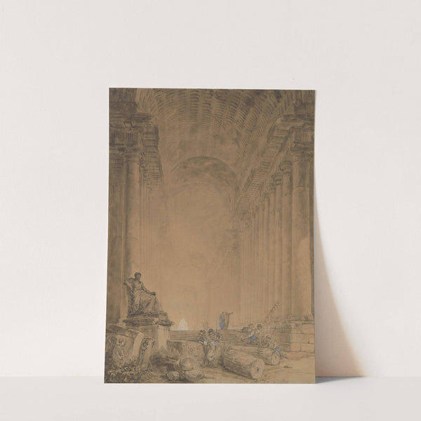 Figures in a Colonnade (ca. 1780) by Hubert Robert