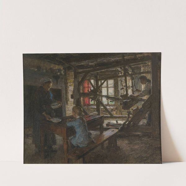 Figures In A Cottage Interior by Léon Augustin Lhermitte