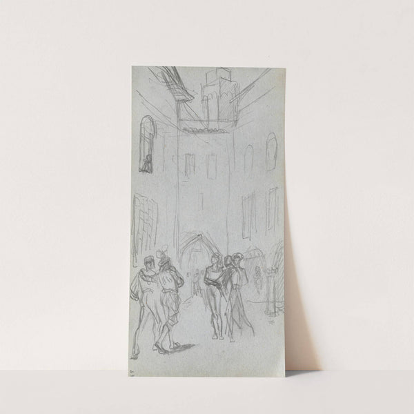 Figures in a Courtyard (1860s) by Ernest Meissonier