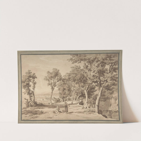 Figures in a Grove above the Bay of Naples by Jakob Wilhelm Huber