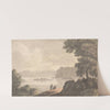 Figures in a Lakeside Romantic Landscape by Robert Adam