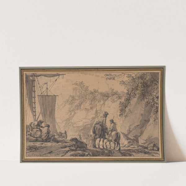 Figures in a Landscape (1763) by Jean Pierre Louis Laurent Hoüel