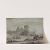 Figures in a Landscape before a Harbor (late 1630s) by Claude Lorrain