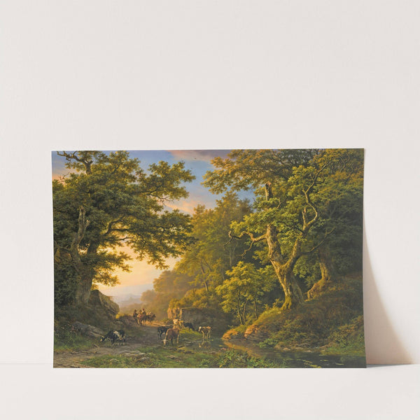 Figures In A Wooded Landscape (1850) by Barend Cornelis Koekkoek