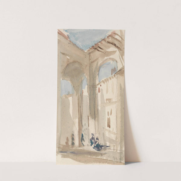 Figures in an eastern colonnade by Hercules Brabazon Brabazon