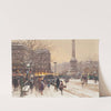 Figures in the snow, the Place de Concorde, Paris by Eugène Galien-Laloue