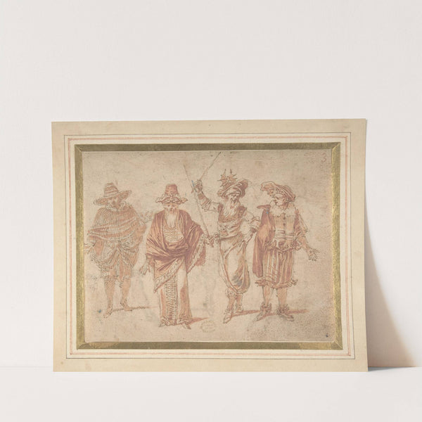 Figures in Theatrical Costumes by Claude Gillot