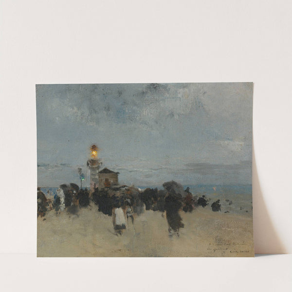 Figures Near A Lighthouse by Luigi Loir
