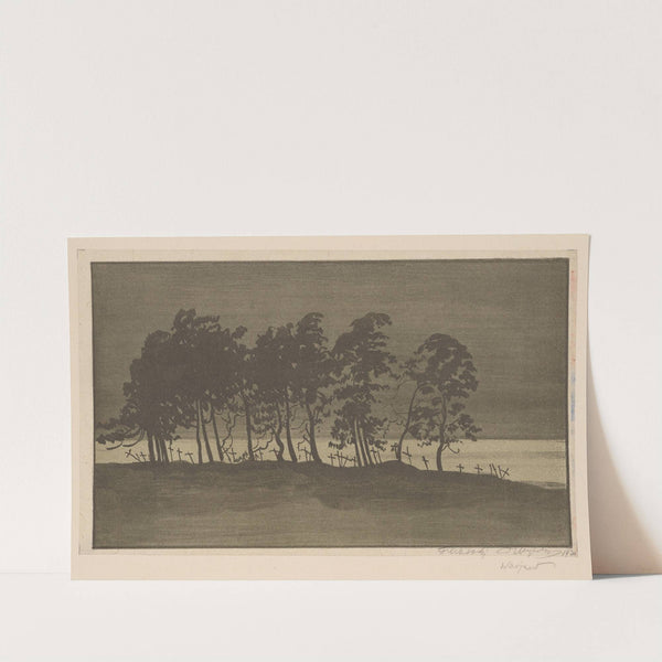 Figures of pine trees and graves (1920) by Leon Wyczółkowski