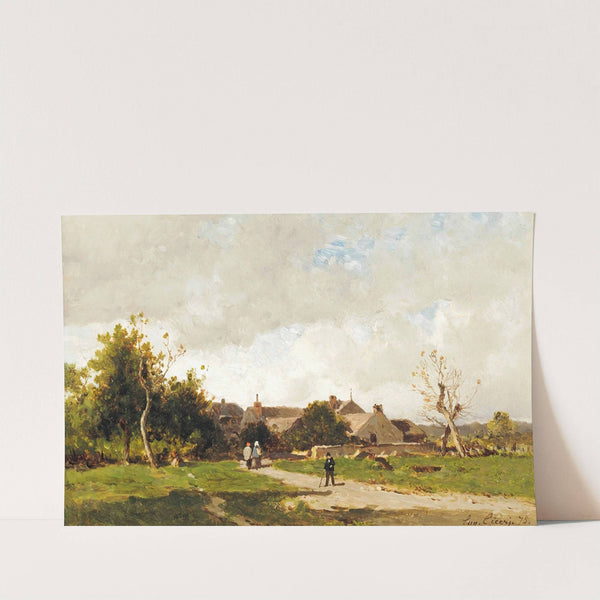 Figures On The Outskirts Of A Village by Eugène Ciceri