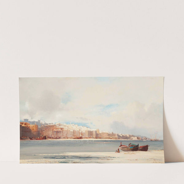 Figures on the shore before Rabat, Morocco by Jean-Baptiste-Henri Durand-Brager