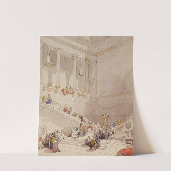 Figures on the staircase of a palace by Eugène Lami