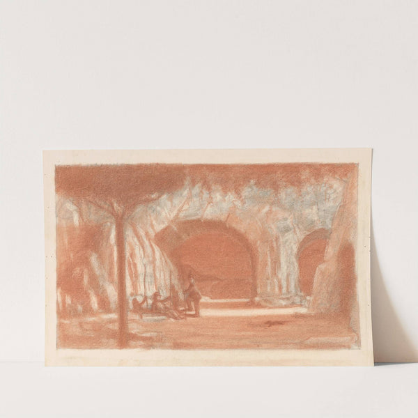 Figures Resting by a Cave by Herbert Crowley