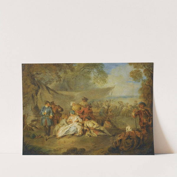 Figures Resting In A Military Encampment by Jean-Baptiste Pater