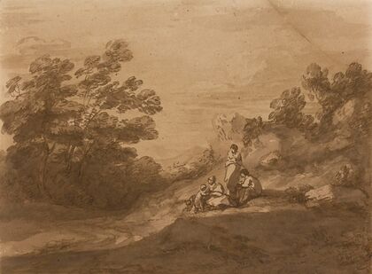Figures Resting In A Woodland Landscape