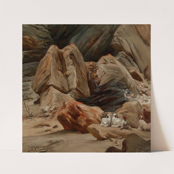 Figures resting in the mountains by Georges Jules Victor Clairin