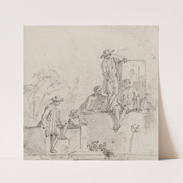 Figures Seated Around a Fountain (c. 1755) by Jean-Baptiste Lallemand
