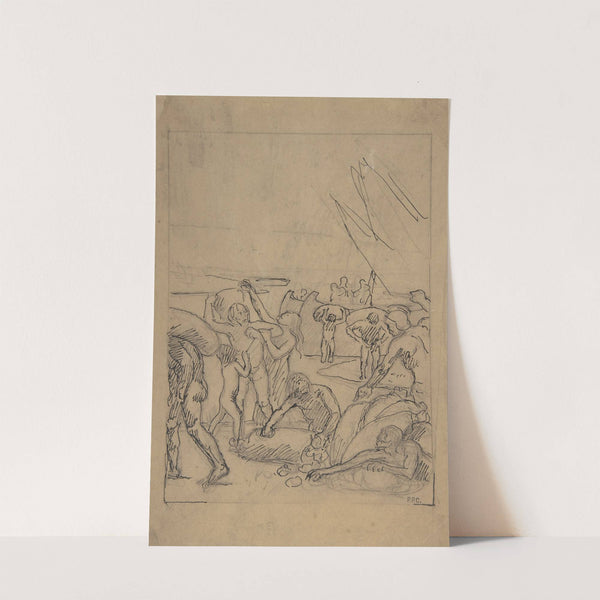 Figures Unloading Cargo from Sailing Vessels by Pierre Puvis de Chavannes