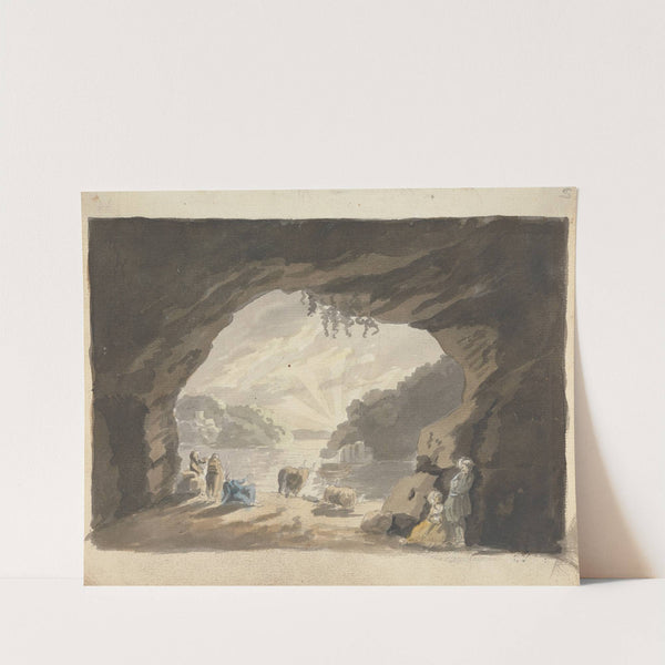 Figures with Animals at Cave by James Miller