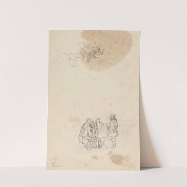 Figurgruppe rundt et bilde by Adolph Tidemand