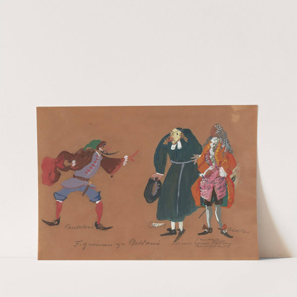 Figurinen zu Goldonis ‘Diener zweier Herren’ (1945) by Oskar Laske